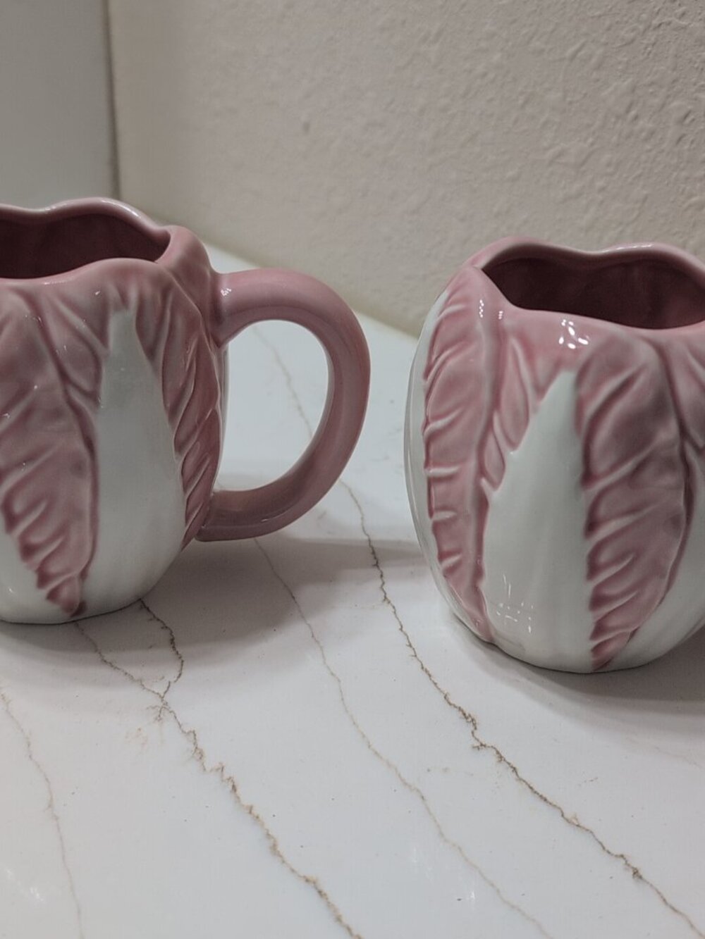 Threshold Radicchio Cabbage Ware Leaf Pink Mugs Set Of 2 New Target Stoneware